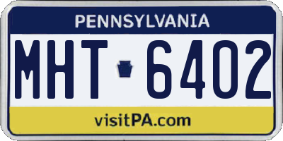 PA license plate MHT6402