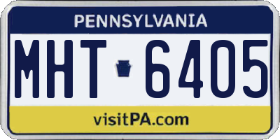PA license plate MHT6405
