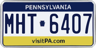 PA license plate MHT6407