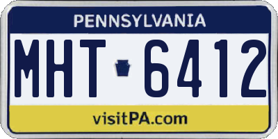 PA license plate MHT6412