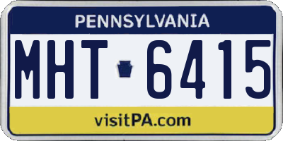 PA license plate MHT6415