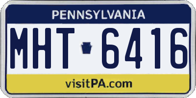 PA license plate MHT6416