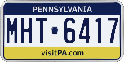 PA license plate MHT6417