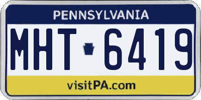 PA license plate MHT6419