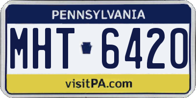 PA license plate MHT6420
