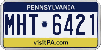 PA license plate MHT6421