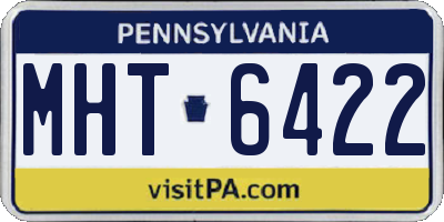 PA license plate MHT6422
