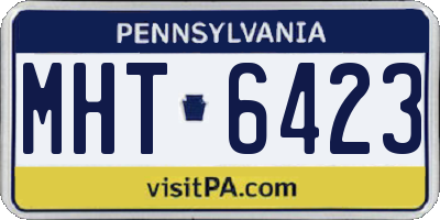 PA license plate MHT6423