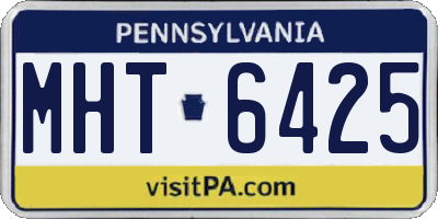 PA license plate MHT6425