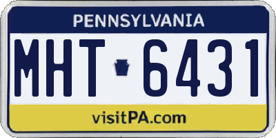 PA license plate MHT6431