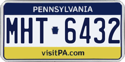 PA license plate MHT6432