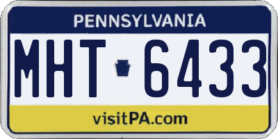 PA license plate MHT6433