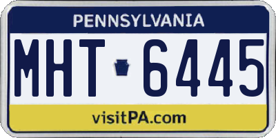 PA license plate MHT6445