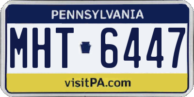 PA license plate MHT6447