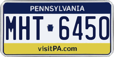 PA license plate MHT6450
