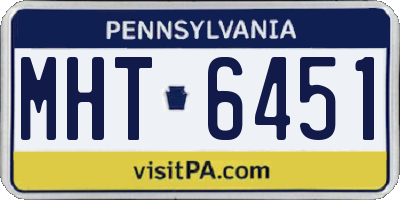 PA license plate MHT6451