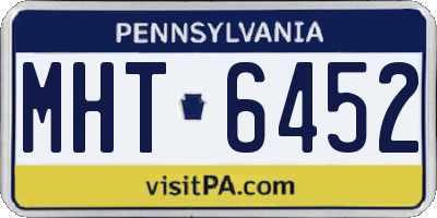 PA license plate MHT6452