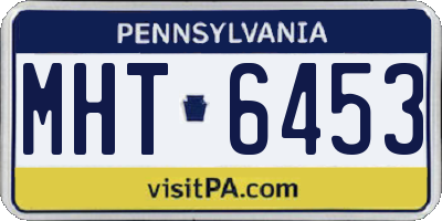 PA license plate MHT6453