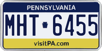 PA license plate MHT6455