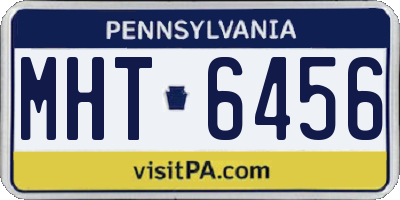 PA license plate MHT6456
