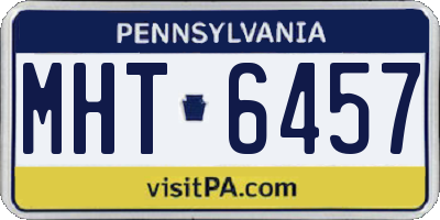PA license plate MHT6457
