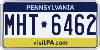 PA license plate MHT6462
