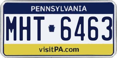 PA license plate MHT6463