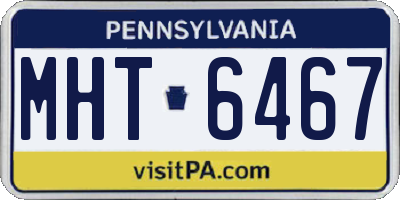 PA license plate MHT6467