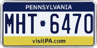 PA license plate MHT6470