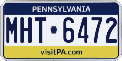 PA license plate MHT6472