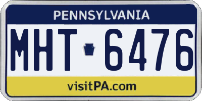 PA license plate MHT6476