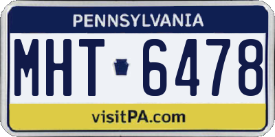 PA license plate MHT6478