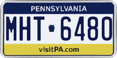 PA license plate MHT6480