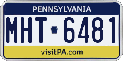 PA license plate MHT6481