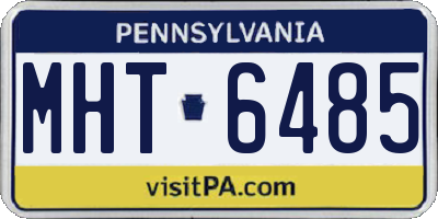PA license plate MHT6485