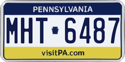 PA license plate MHT6487