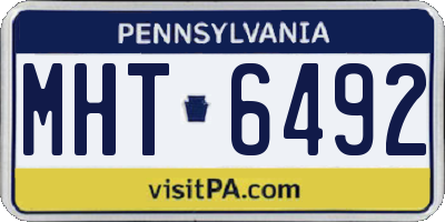 PA license plate MHT6492