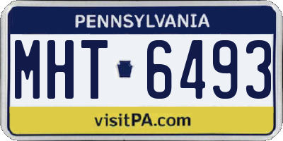 PA license plate MHT6493