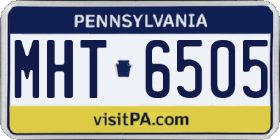 PA license plate MHT6505
