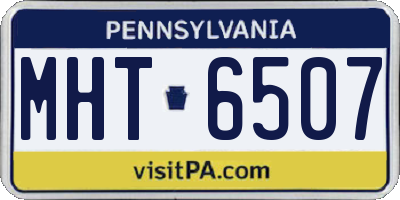 PA license plate MHT6507
