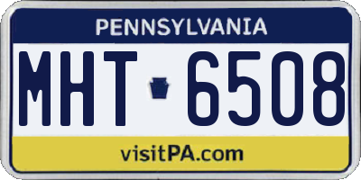 PA license plate MHT6508