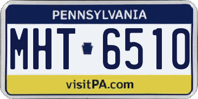 PA license plate MHT6510