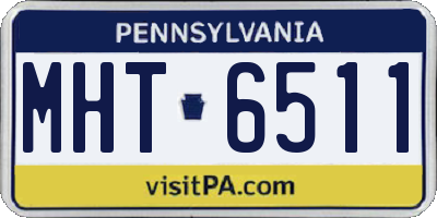 PA license plate MHT6511