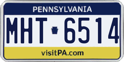 PA license plate MHT6514