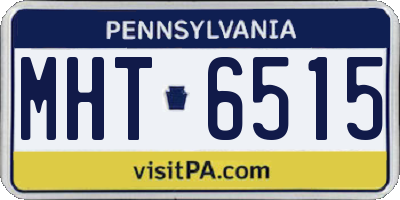 PA license plate MHT6515