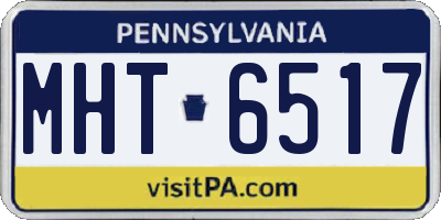 PA license plate MHT6517