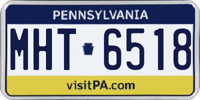 PA license plate MHT6518