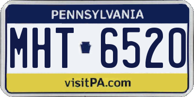 PA license plate MHT6520
