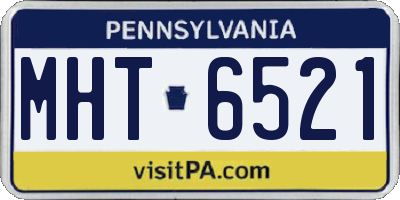 PA license plate MHT6521