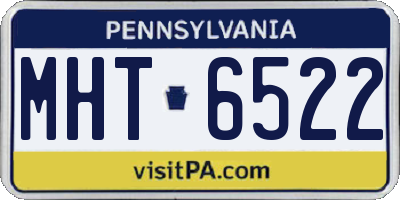 PA license plate MHT6522